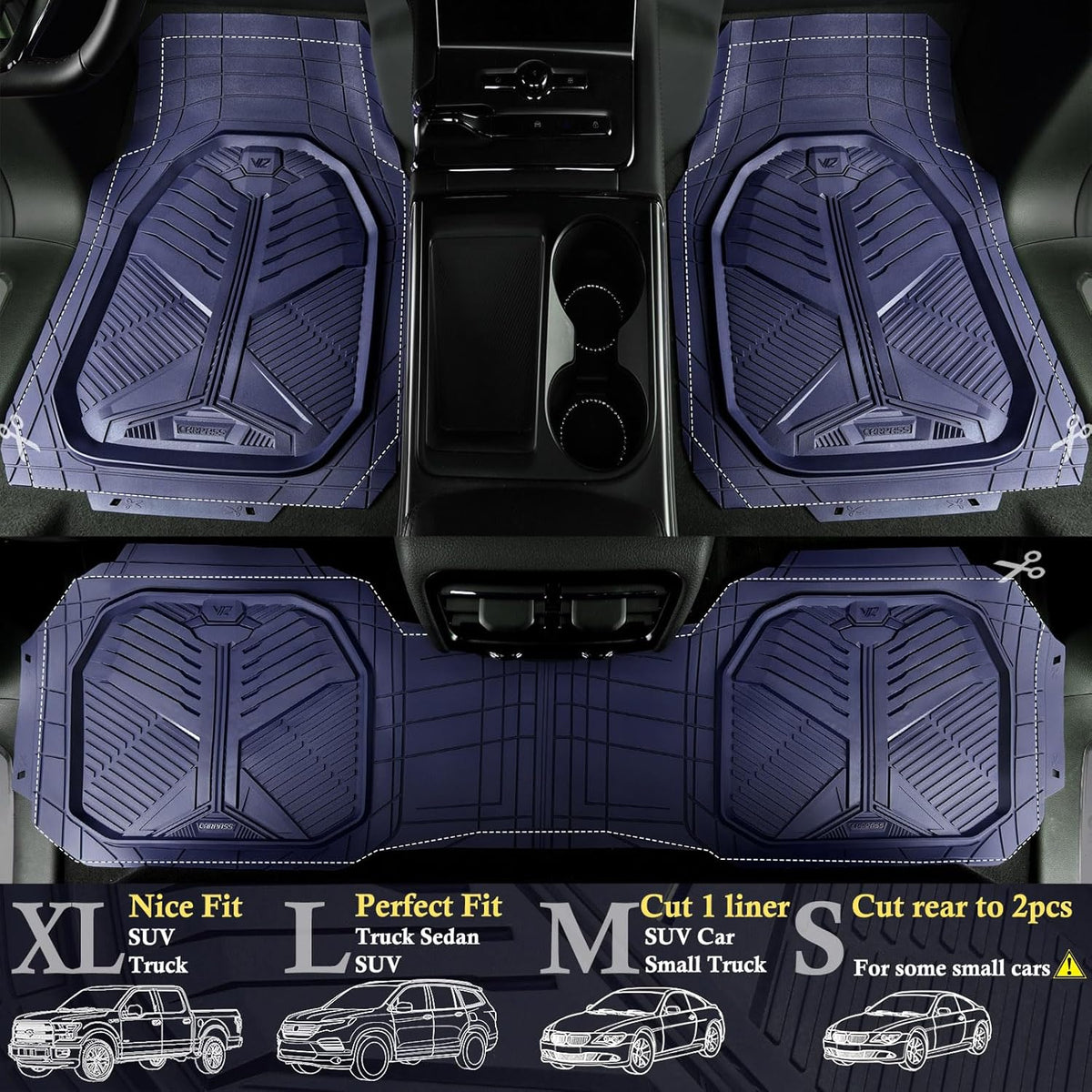 Universal Car Mat Set- Blue