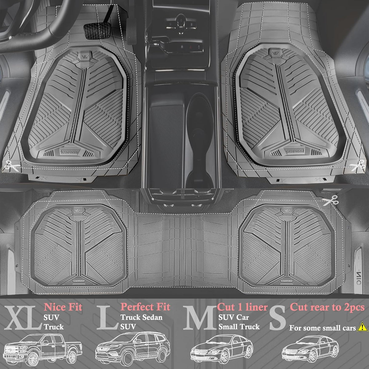 Universal Car Mat Set- Silver