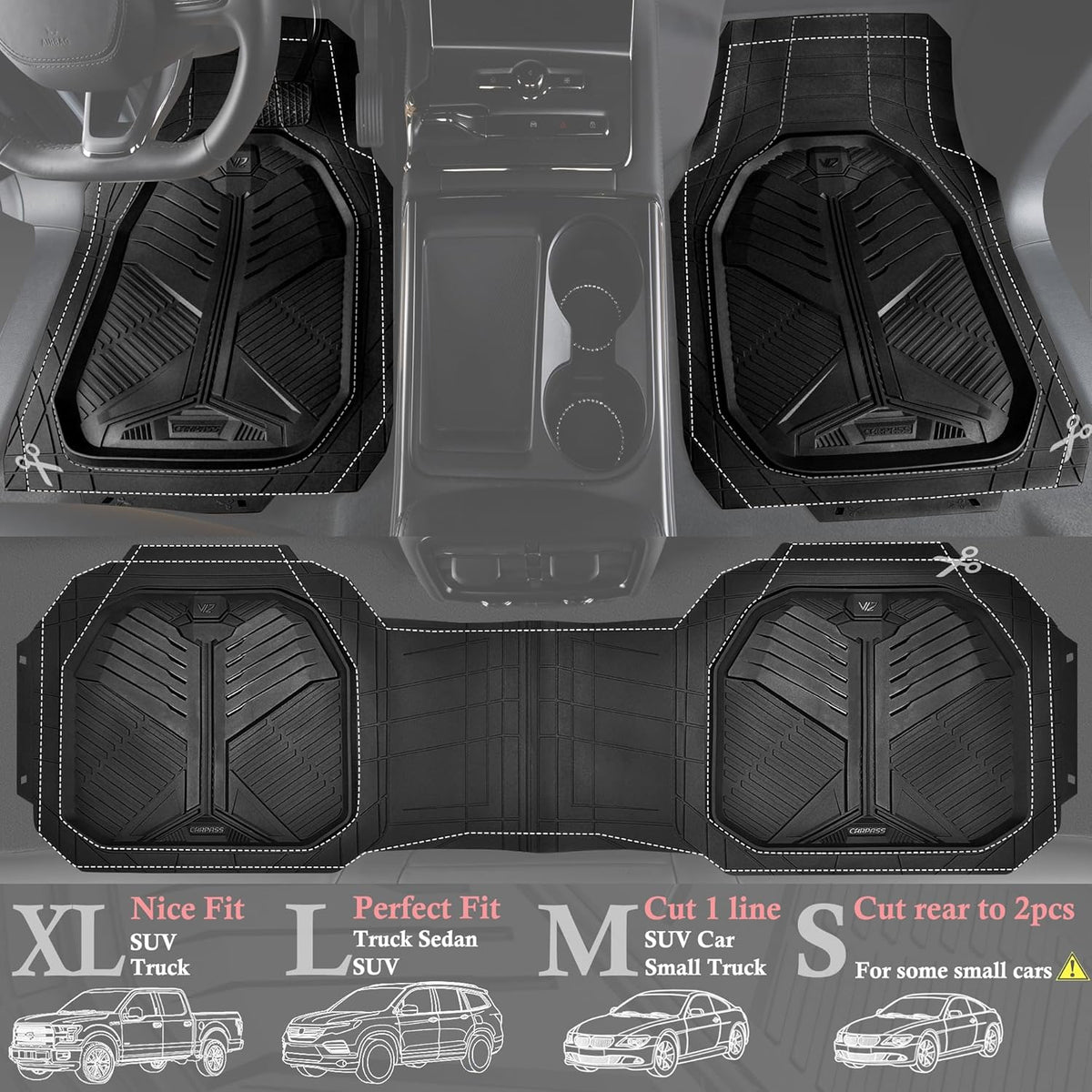 Universal Car Mat Set-All Black